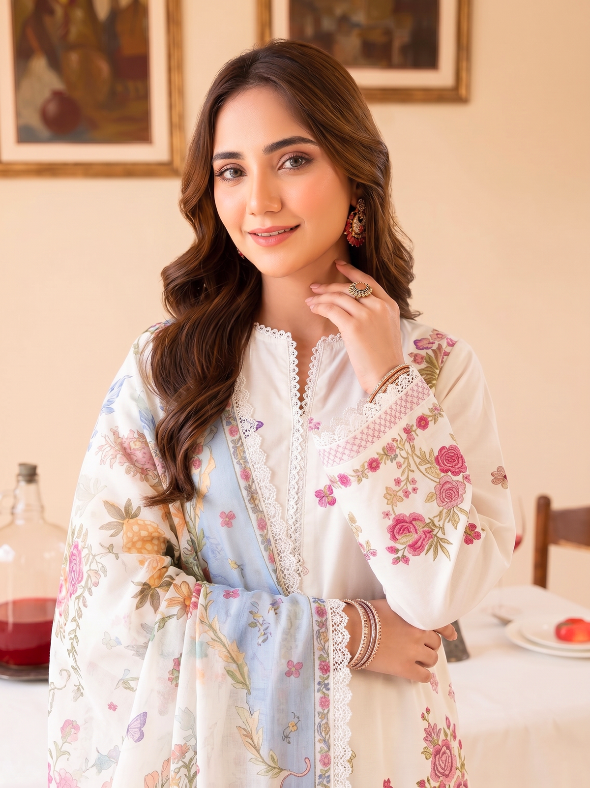 Faiza Faisal | FNF Printed Lawn | IVORY GRACE by Faiza Faisal - Designer Dress  - Type : Ladies Clothes - Available at Libayah - 100% Original 
