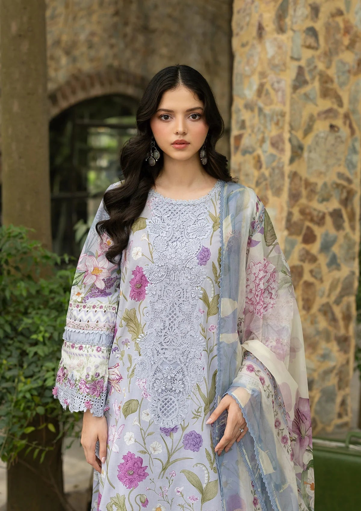 Elaf Premium | Signature Embroidered Lawn with Chiffon Collection 26 | ESG-5A ARIANA by Elaf Premium - Designer Dress  - Type : Ladies Clothes - Available at Libayah - 100% Original 