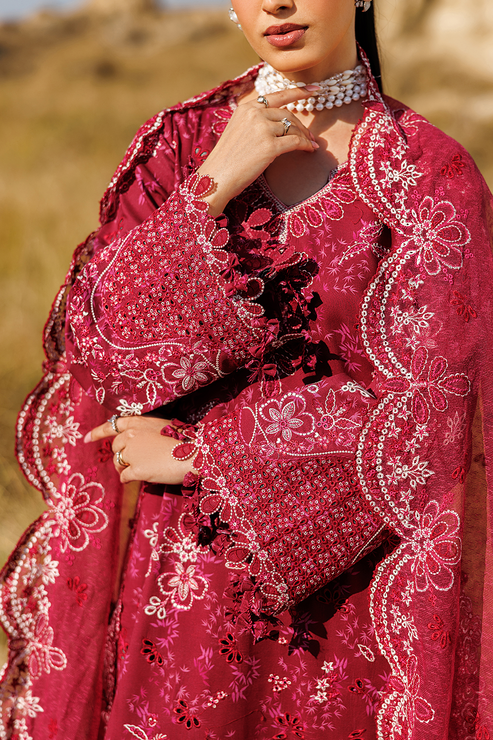 Emaan adeel | Sunlit Groove Luxury Lawn 26 | RADIANT ROSE by Emaan Adeel - Designer Dress  - Type : Ladies Clothes - Available at Libayah - 100% Original 