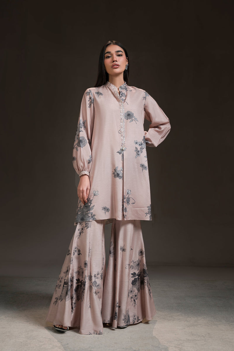 Ammara Khan | Glitz Luxury Pret 24 | FLORAL PRINT GHARARA PANT SET (D-14) by Ammara Khan - Designer Dress - Type: Ladies Clothes - Available at Libayah - 100% Original