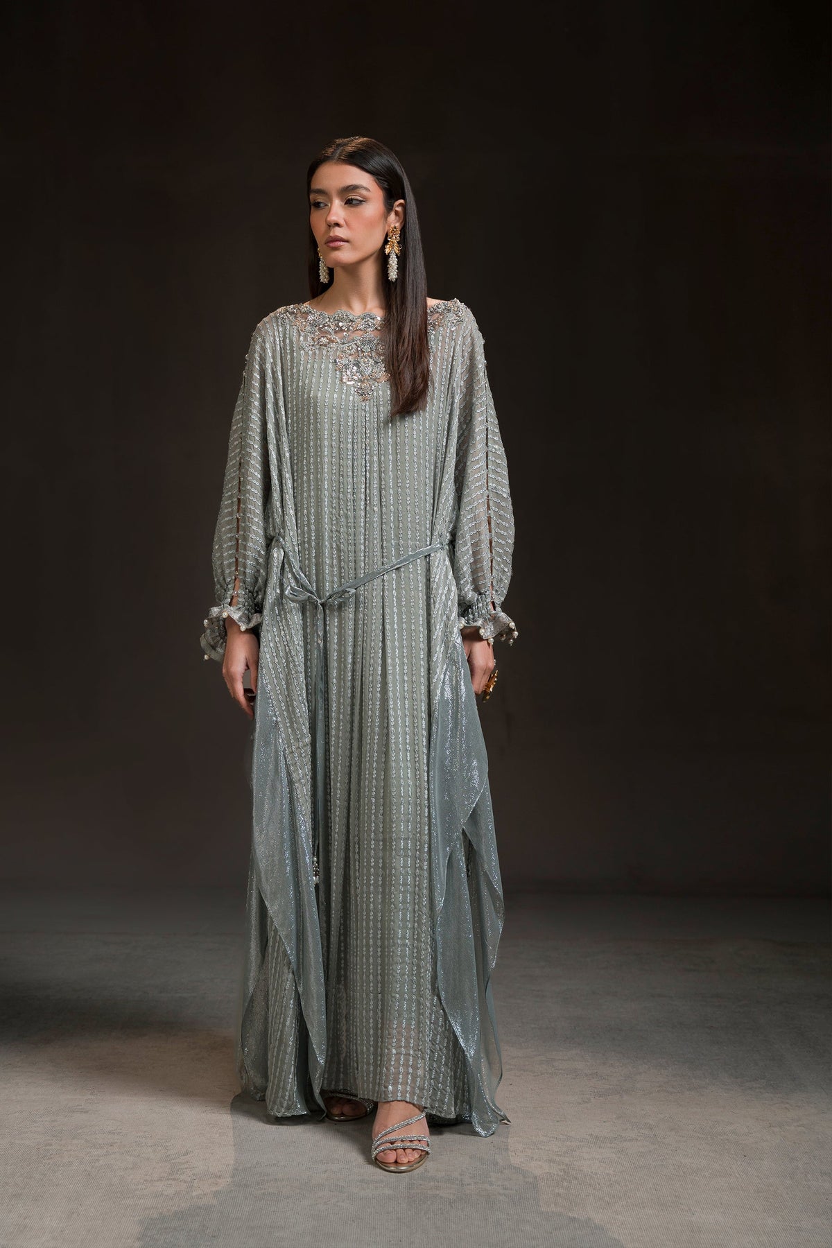 Ammara Khan | Glitz Luxury Pret 24 | UBER GLAM KAFTAN (D-07) by Ammara Khan - Designer Dress - Type: Ladies Clothes - Available at Libayah - 100% Original