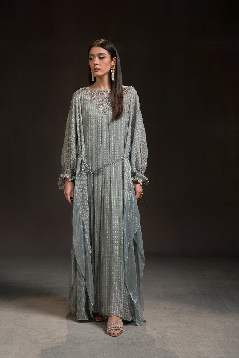 Ammara Khan | Glitz Luxury Pret 24 | UBER GLAM KAFTAN (D-07) by Ammara Khan - Designer Dress - Type: Ladies Clothes - Available at Libayah - 100% Original