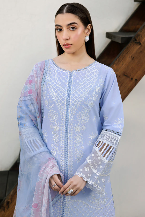 Farasha | Summer Weaves Embroidered Lawn | Serene Blue by Farasha - Designer Dress - Type: Ladies Clothes - Available at Libayah - 100% Original