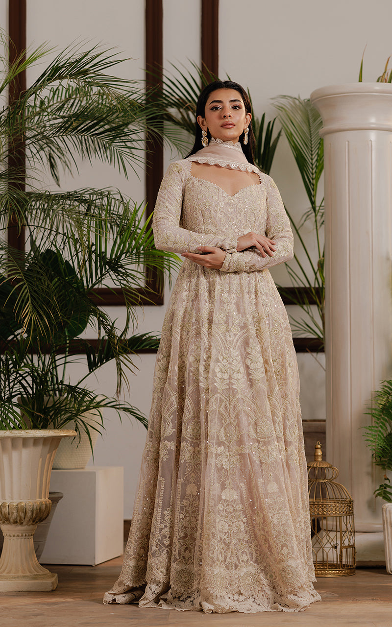 Threads and Motifs | Formal Dresses 25 | Net Embroidered Maxi by Threads and Motifs - Designer Dress  - Type : Ladies Clothes - Available at Libayah - 100% Original 