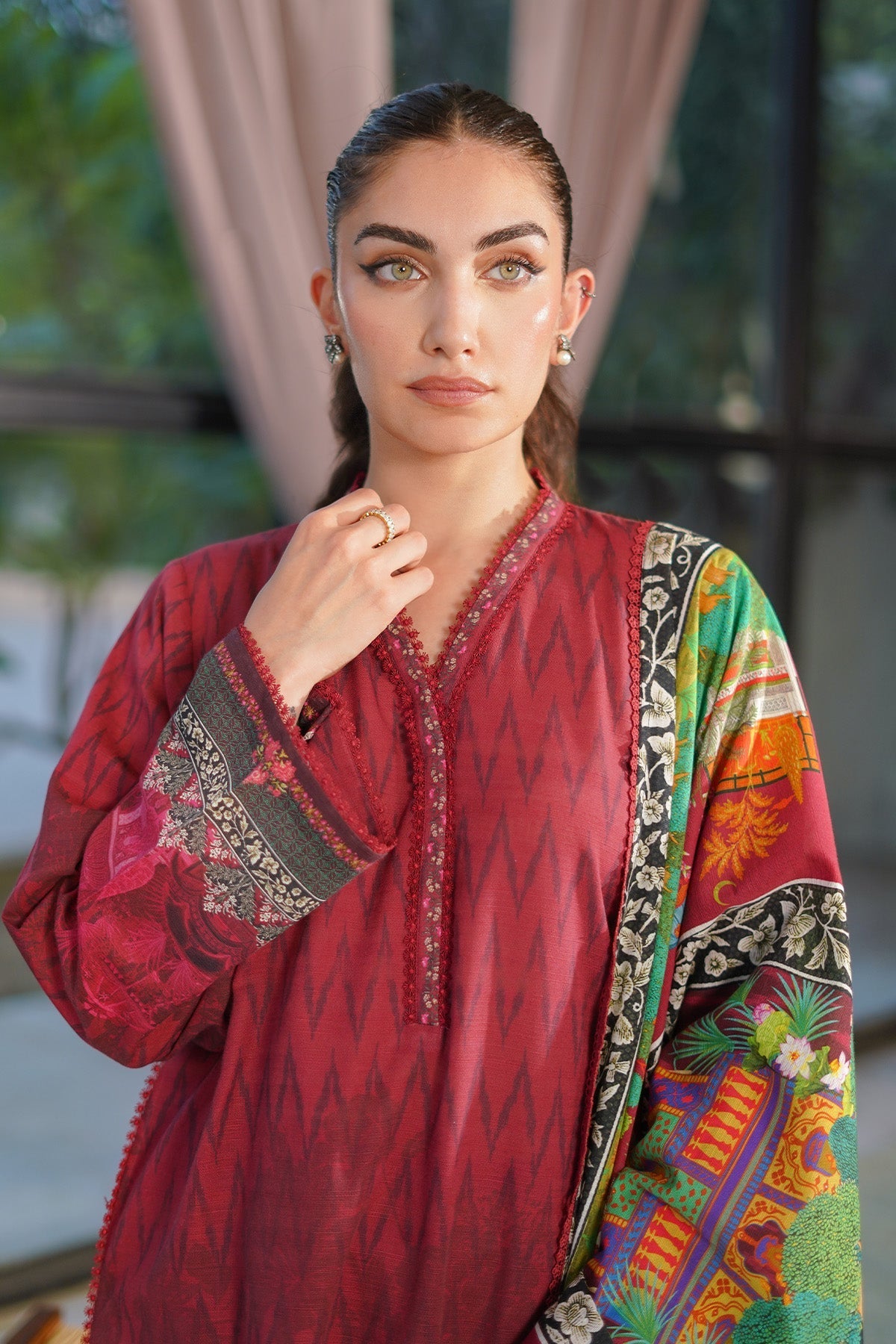Sahar | Autumn Winter 2024 | Crimson Petal by Sahar - Designer Dress - Type: Ladies Clothes - Available at Libayah - 100% Original