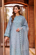 Farasha | Dastoor Embroidered Lawn SS24 | BERYL GREY by Farasha - Designer Dress - Type: Ladies Clothes - Available at Libayah - 100% Original