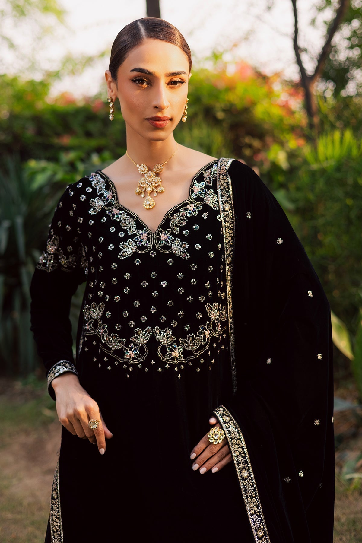 Nureh | Maya Velvet | NW-118 by Nureh - Designer Dress  - Type : Ladies Clothes - Available at Libayah - 100% Original 