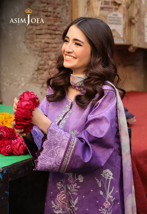 Asim Jofa | Summer Rhapsody | AJUBU-07 Embroidered Lawn by Asim Jofa - Designer Dress  - Type : Ladies Clothes - Available at Libayah - 100% Original 