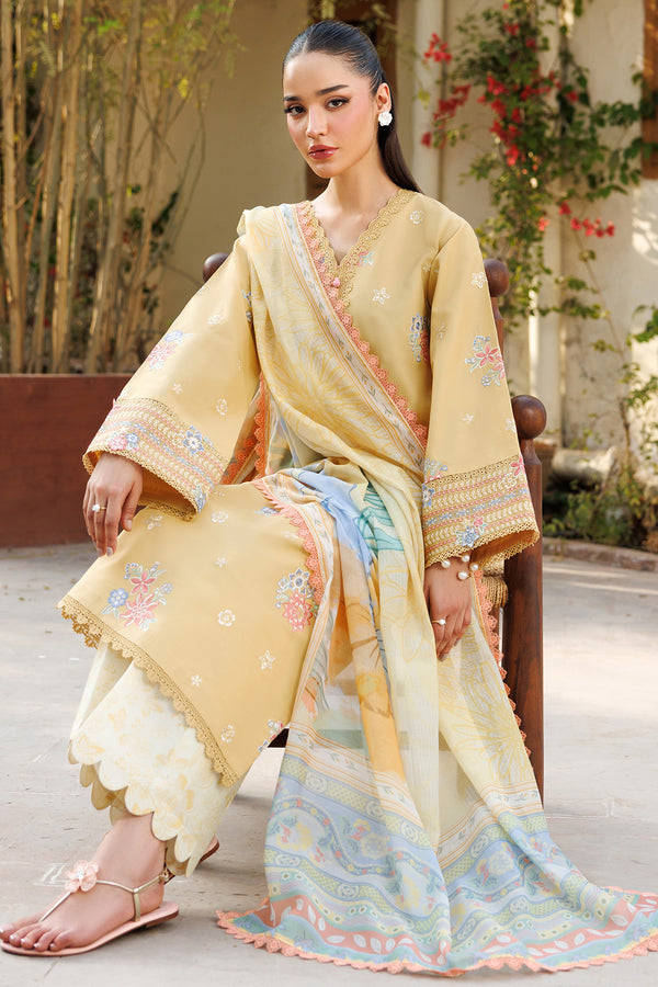 Farasha | Summer Weaves Embroidered Lawn | Sunlit Mellow by Farasha - Designer Dress - Type: Ladies Clothes - Available at Libayah - 100% Original