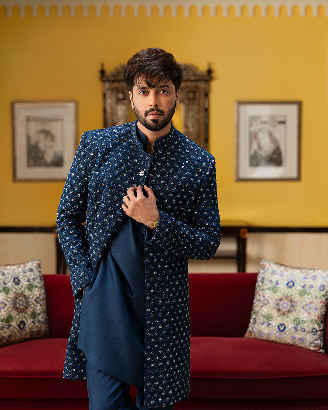 Pakistani Menswear | Faiza Saqlain | Safiy by Faiza Saqlain - Designer Dress - Type: MensWear - Available at Libayah - 100% Original