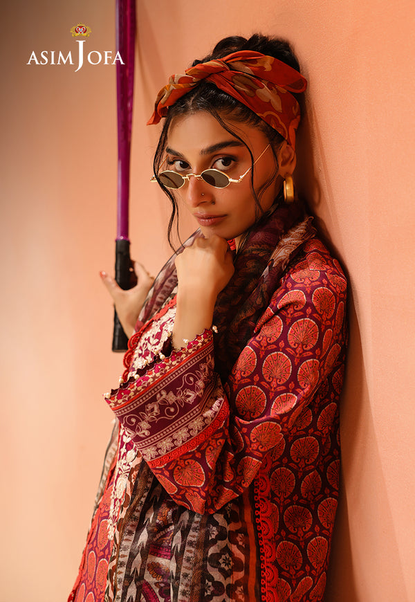 Asim Jofa | Summer Rhapsody | AJUBU-26 Printed Embroidered Lawn by Asim Jofa - Designer Dress  - Type : Ladies Clothes - Available at Libayah - 100% Original 