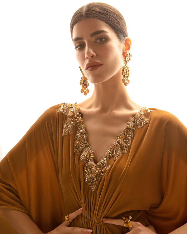Faiza Saqlain | Aleira Evening Edit 24 | Altin by Faiza Saqlain - Designer Dress - Type: Ladies Clothes - Available at Libayah - 100% Original