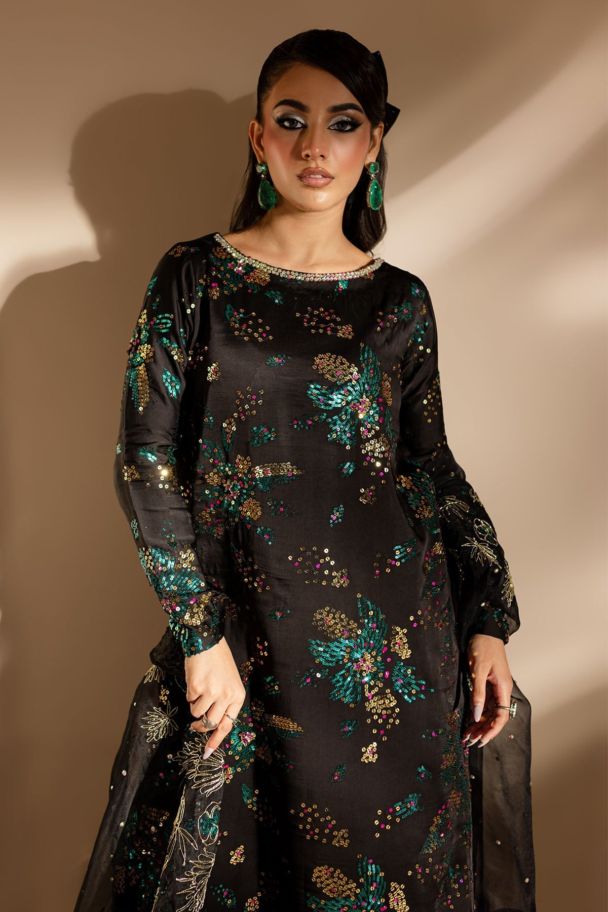 Nureh | Fancy Formals | TW-02 GOLDEN STARDUST by Nureh - Designer Dress  - Type : Ladies Clothes - Available at Libayah - 100% Original 