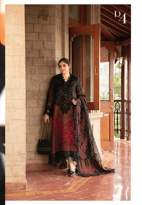 Maria B | Winter Shawl | 24-D4 by Maria B - Designer Dress  - Type : Ladies Clothes - Available at Libayah - 100% Original 