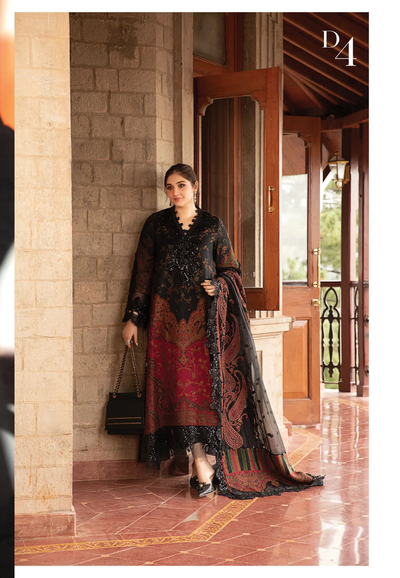 Maria B | Winter Shawl | 24-D4 by Maria B - Designer Dress  - Type : Ladies Clothes - Available at Libayah - 100% Original 