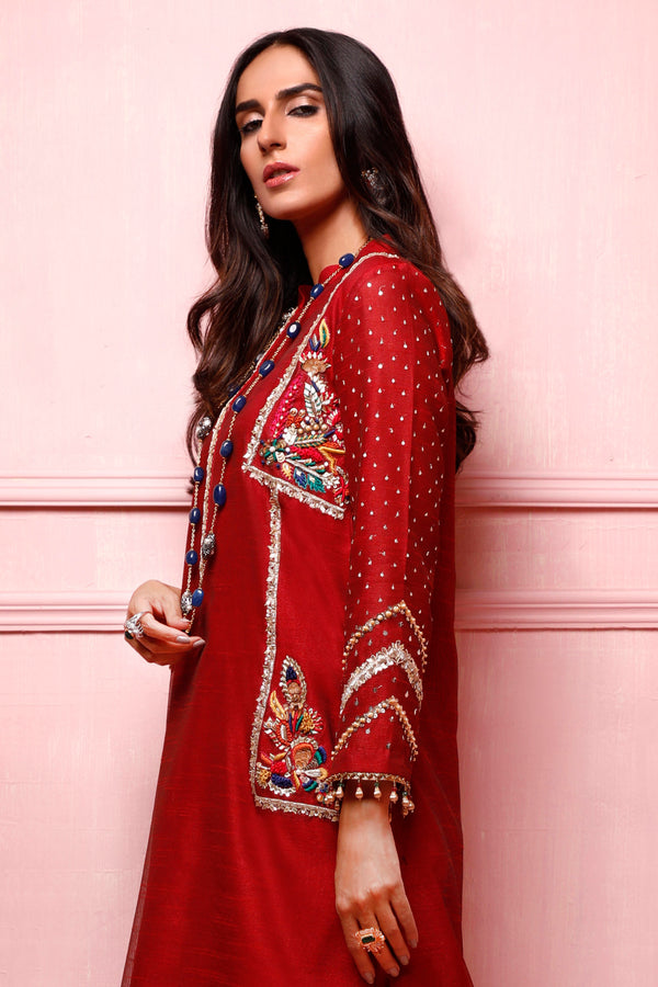Wahajmkhan | Festive Fiesta Formals | RED ROUGE by Wahaj M.Khan - Designer Dress - Type: Ladies Clothes - Available at Libayah - 100% Original