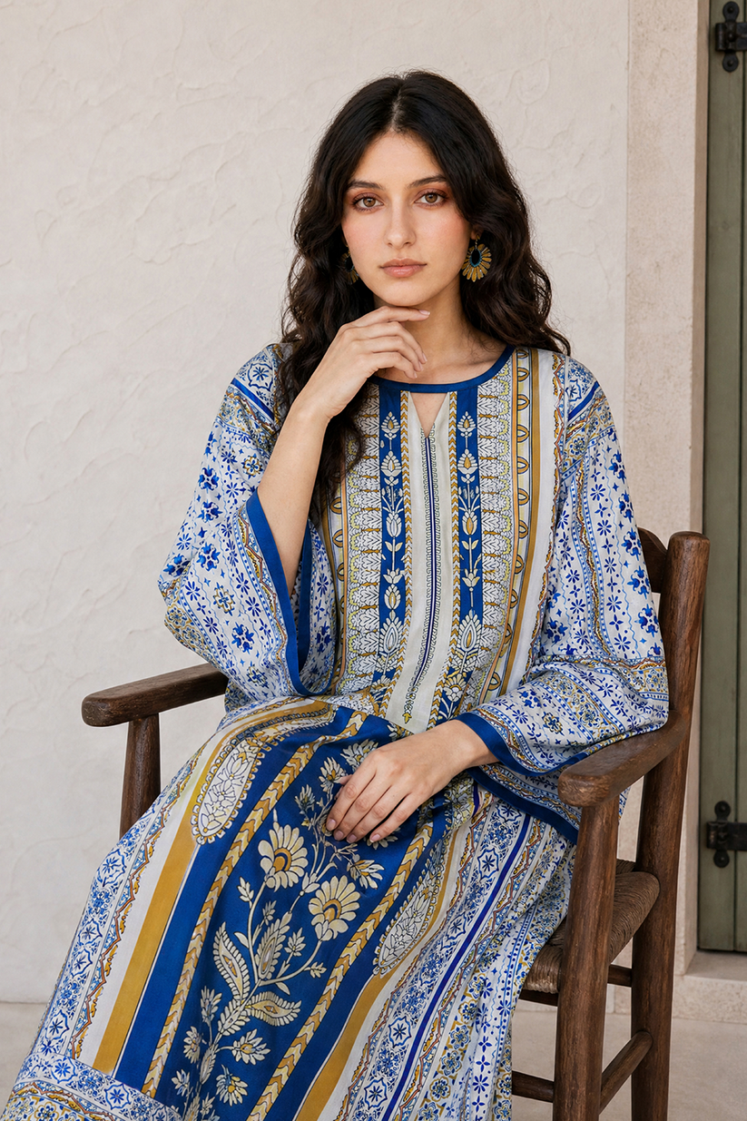 Saad Shaikh | Ease Fall Edit 26 | D-03 Kaftan by Saad Shaikh - Designer Dress  - Type : Ladies Clothes - Available at Libayah - 100% Original 