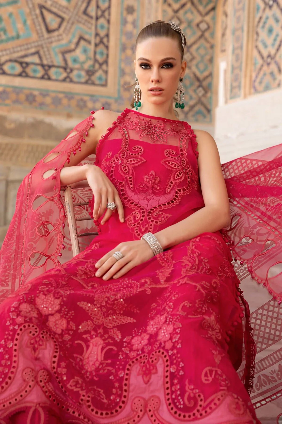Maria B | Luxury Lawn | D-2303-A by Maria B - Designer Dress - Type: Ladies Clothes - Available at Libayah - 100% Original