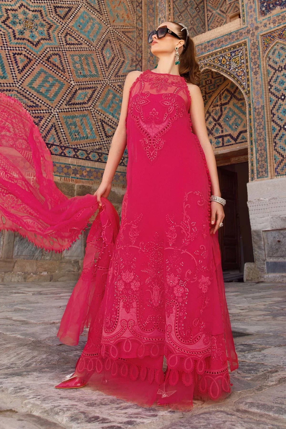 Maria B | Luxury Lawn | D-2303-A by Maria B - Designer Dress - Type: Ladies Clothes - Available at Libayah - 100% Original
