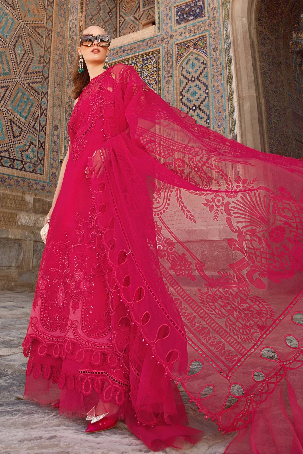 Maria B | Luxury Lawn | D-2303-A by Maria B - Designer Dress - Type: Ladies Clothes - Available at Libayah - 100% Original