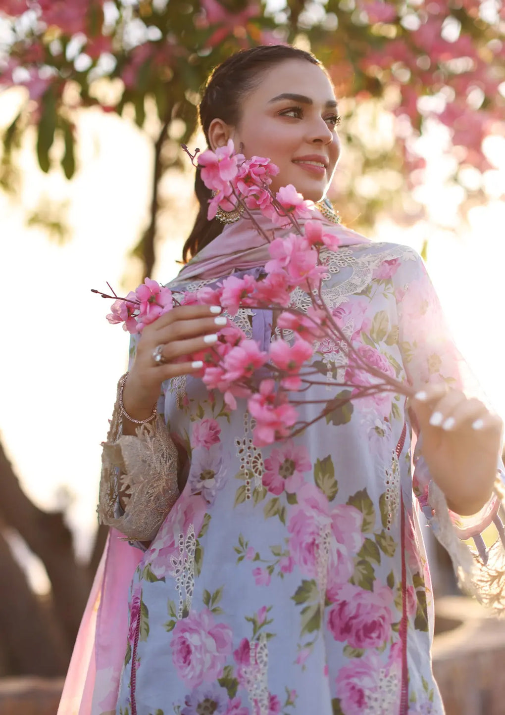 Elaf Premium | Prints Chikankari 24 | 04A OCEAN BLOSSOMS by Elaf Premium - Designer Dress - Type: Ladies Clothes - Available at Libayah - 100% Original
