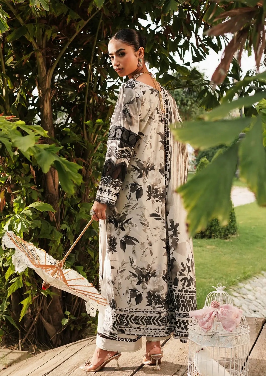 Elaf Premium | Printed Collection 24 | EEP-07B - Black Blossom by Elaf Premium - Designer Dress - Type: Ladies Clothes - Available at Libayah - 100% Original