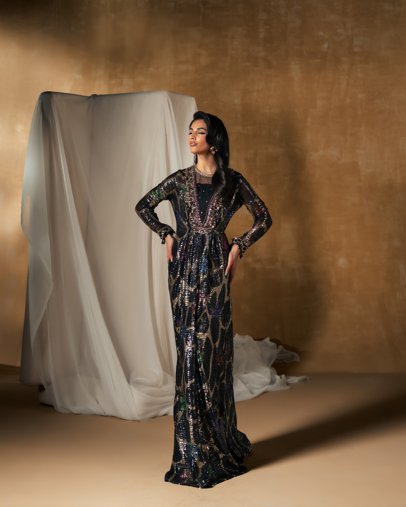 Vasal | Zyra Luxe Pret 26 | Midnight dazzle by Vasal - Designer Dress  - Type : Ladies Clothes - Available at Libayah - 100% Original 