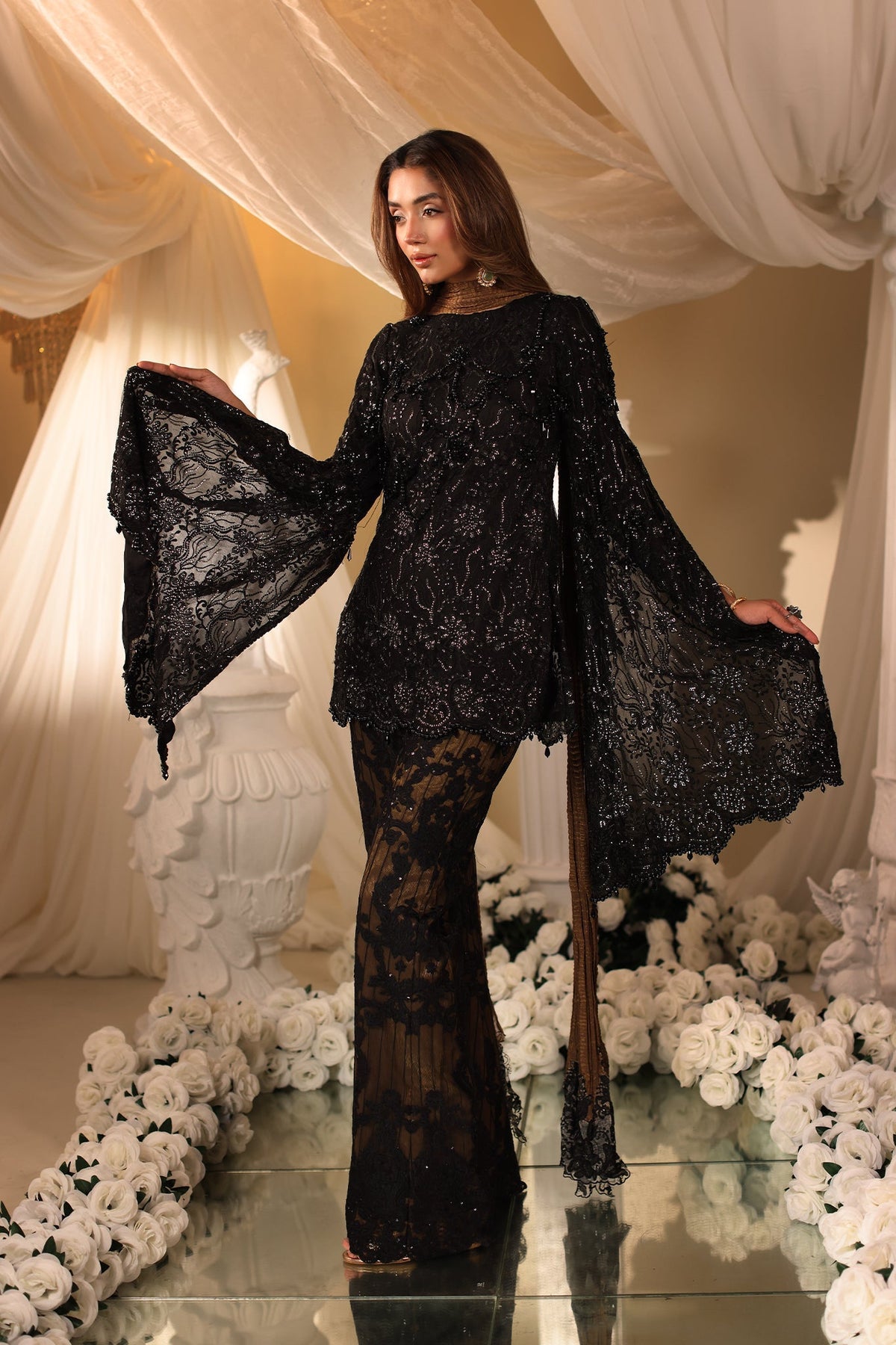 Musferah Saad | Casa Blance |Noir Symphony by Musferah Saad - Designer Dress  - Type : Ladies Clothes - Available at Libayah - 100% Original 