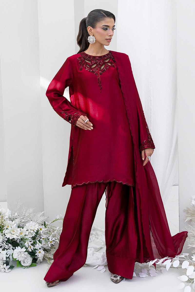 Chic Ophicial | Aarzu Luxe Pret | Ruby Veil by Chic Ophicial - Designer Dress  - Type : Ladies Clothes - Available at Libayah - 100% Original 