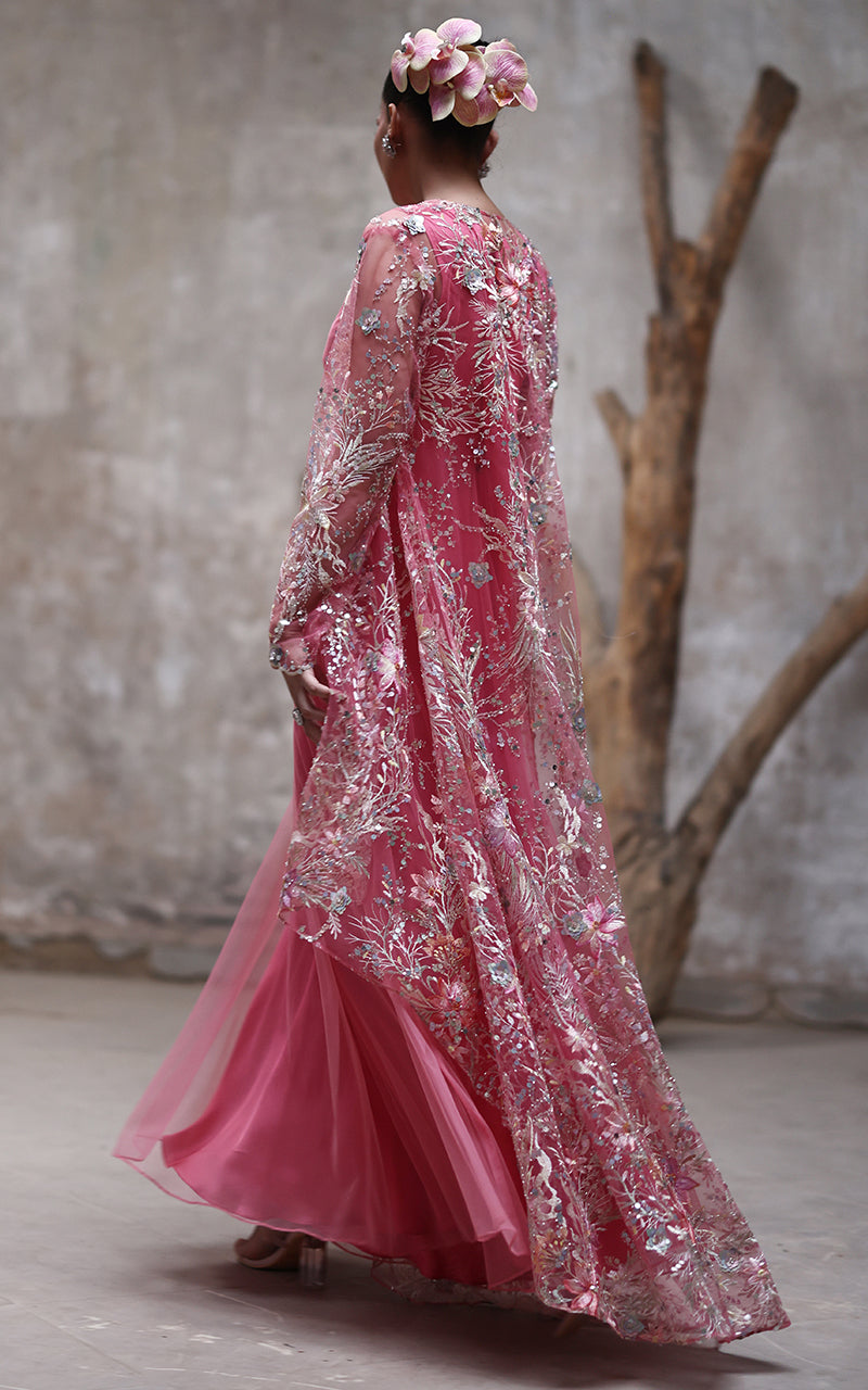 Threads and Motifs | Formal Dresses 25 | NET EMBROIDERED JAKCET WITH MAXI by Threads and Motifs - Designer Dress  - Type : Ladies Clothes - Available at Libayah - 100% Original 