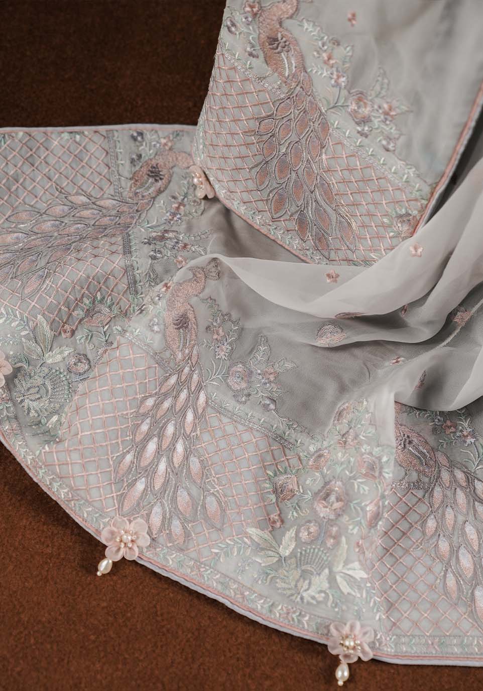 Zarqash | Lakhnawi Festive Chiffon 24 |  ZQL 004A NOOR by Zarqash - Designer Dress - Type: Ladies Clothes - Available at Libayah - 100% Original