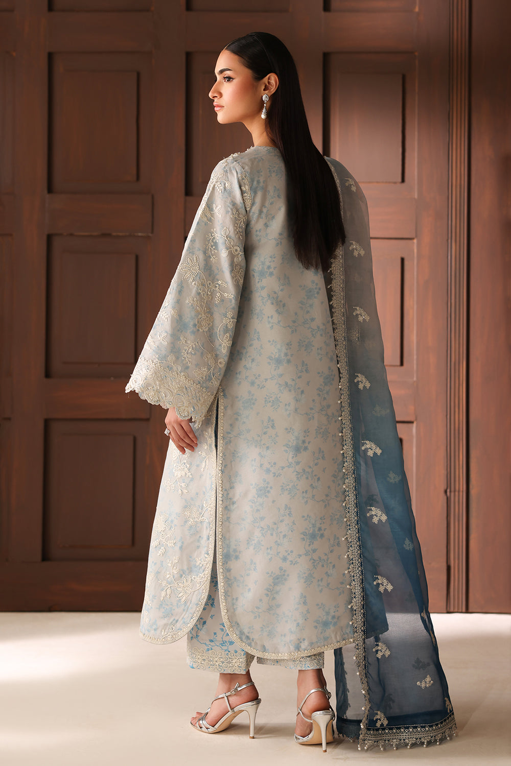 Baroque | Formals Collection | EMBROIDERED COTTON NET UF-4485 by Baroque - Designer Dress  - Type : Ladies Clothes - Available at Libayah - 100% Original 