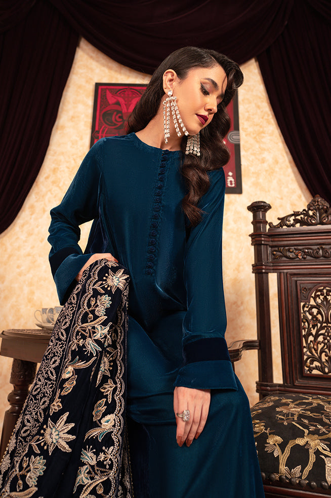 Fozia Khalid | Velvet Deck | Ariana by Fozia Khalid - Designer Dress - Type: Formal - Available at Libayah - 100% Original