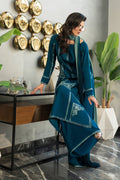 Fahad Hussayn | Lawn Banger | Midnight Teal by Erum Khan - Designer Dress - Type: Ladies Clothes - Available at Libayah - 100% Original