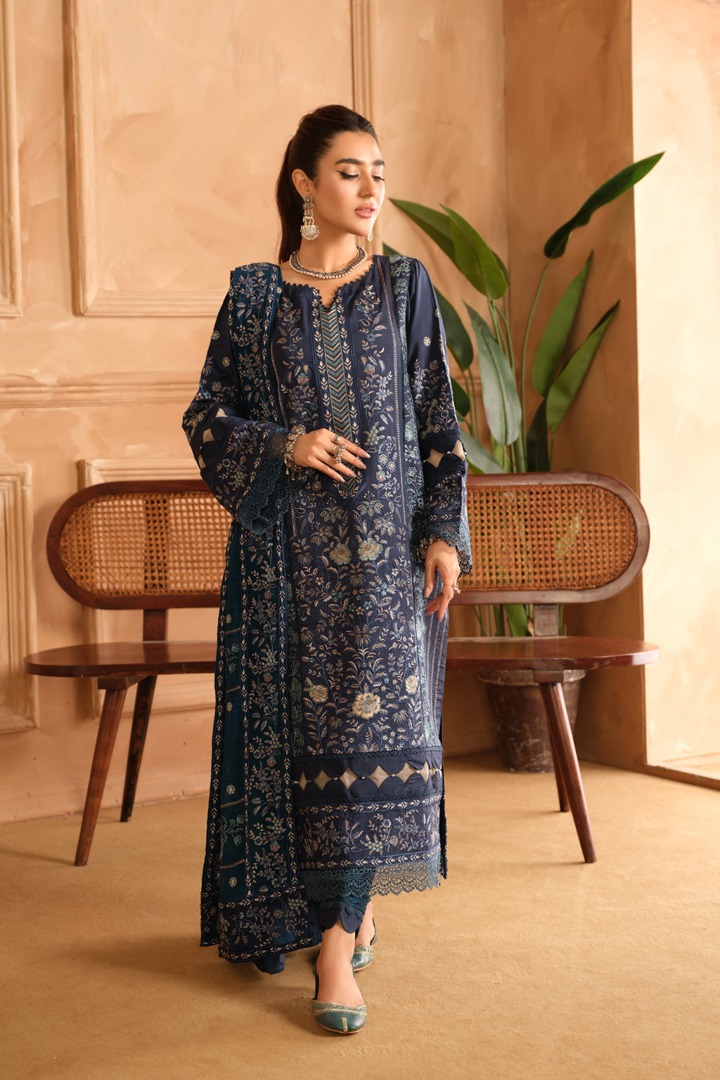 Johra | Shah Jahan Embroidered Viscose | JH-268-SJ by Johra - Designer Dress - Type: Luxury - Available at Libayah - 100% Original