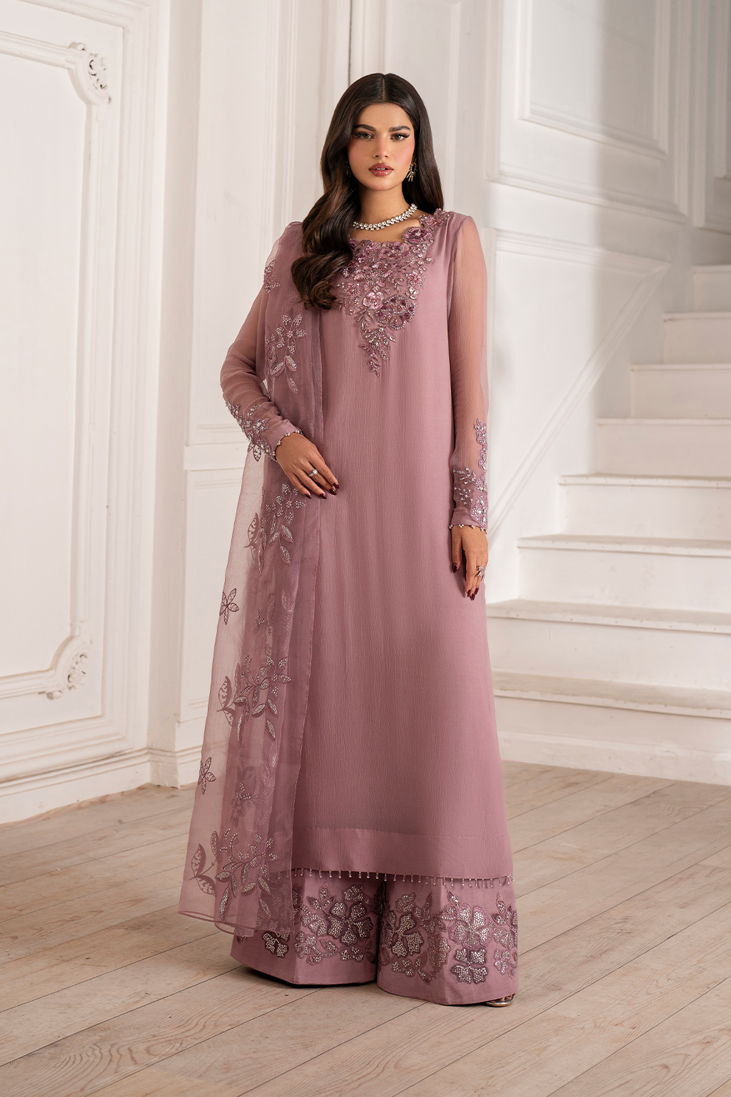 Iznik | Festive Formal |  UE-418 Embroidered Chiffon by Iznik - Designer Dress  - Type : Ladies Clothes - Available at Libayah - 100% Original 