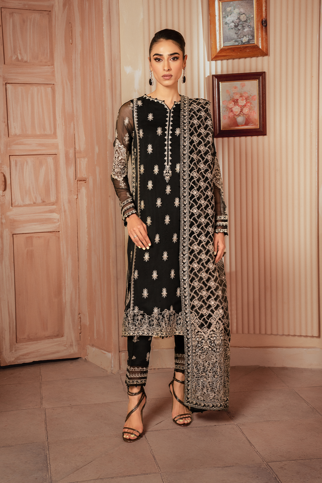Iznik | Chiffonkari Formals | ICK-03 Embroidered Chiffon by Iznik - Designer Dress - Type: Formal - Available at Libayah - 100% Original