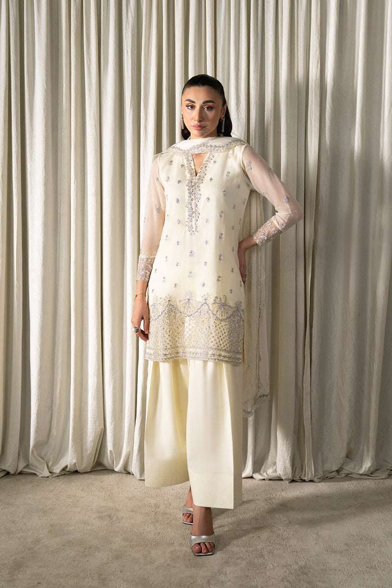 Neeshay | Ready to Wear Chiffon | RTW-CHFN-06 White by Neeshay - Designer Dress  - Type : Ladies Clothes - Available at Libayah - 100% Original 
