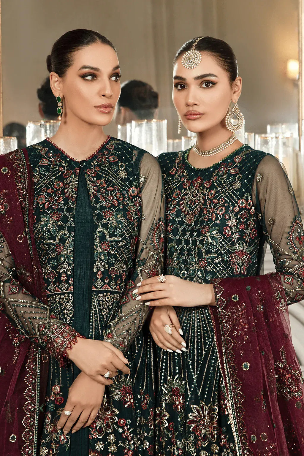Zarif | Mehroz Formals | PINE GREEN by Zarif - Designer Dress - Type: Ladies Clothes - Available at Libayah - 100% Original