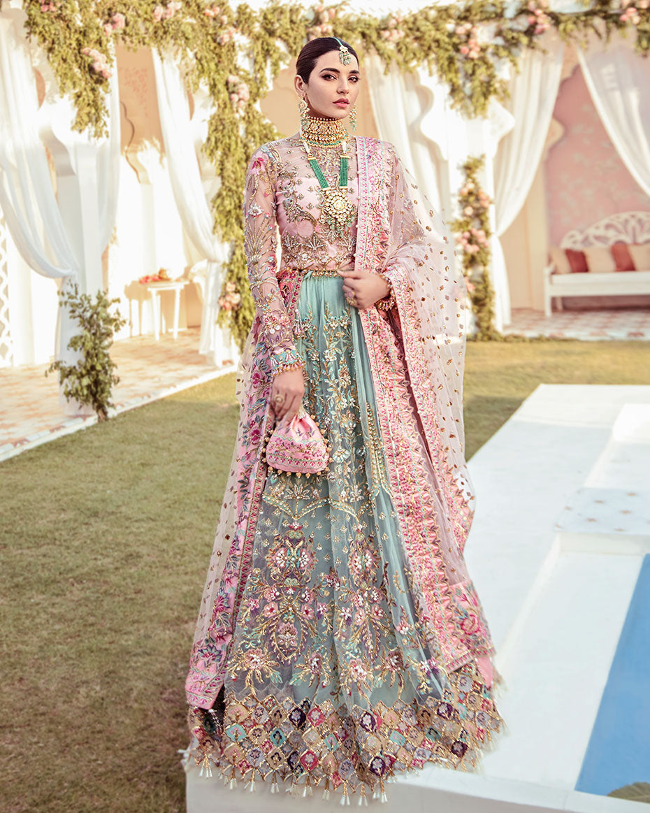Gulaal | Wedding Formals | Joli Embroidered Net 3-Piece Suit WS-03 by Gulaal - Designer Dress - Type: Ladies Clothes - Available at Libayah - 100% Original