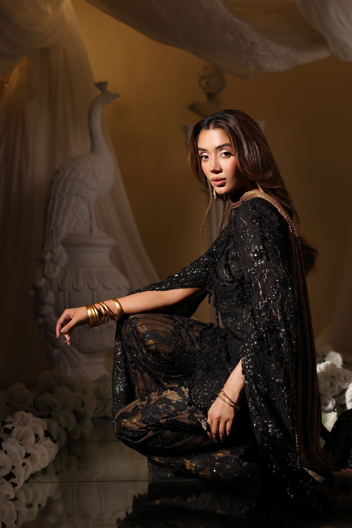 Musferah Saad | Casa Blance |Noir Symphony by Musferah Saad - Designer Dress  - Type : Ladies Clothes - Available at Libayah - 100% Original 