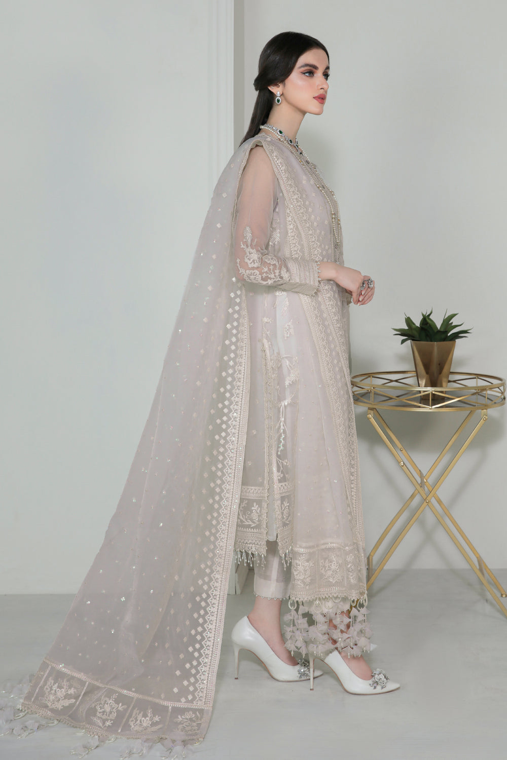 Baroque | Formals Collection | EMBROIDERED ORGANZA UF-186 by Baroque - Designer Dress  - Type : Ladies Clothes - Available at Libayah - 100% Original 