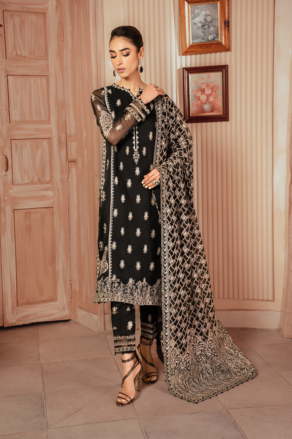 Iznik | Chiffonkari Formals | ICK-03 Embroidered Chiffon by Iznik - Designer Dress - Type: Formal - Available at Libayah - 100% Original