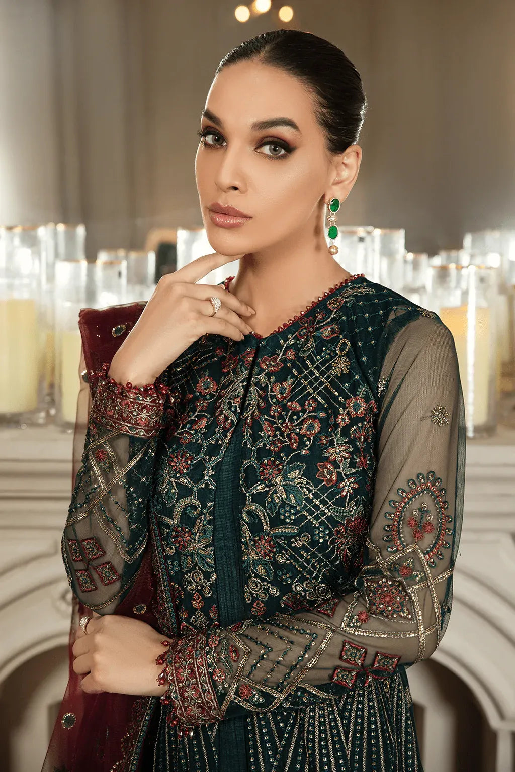 Zarif | Mehroz Formals | PINE GREEN by Zarif - Designer Dress - Type: Ladies Clothes - Available at Libayah - 100% Original