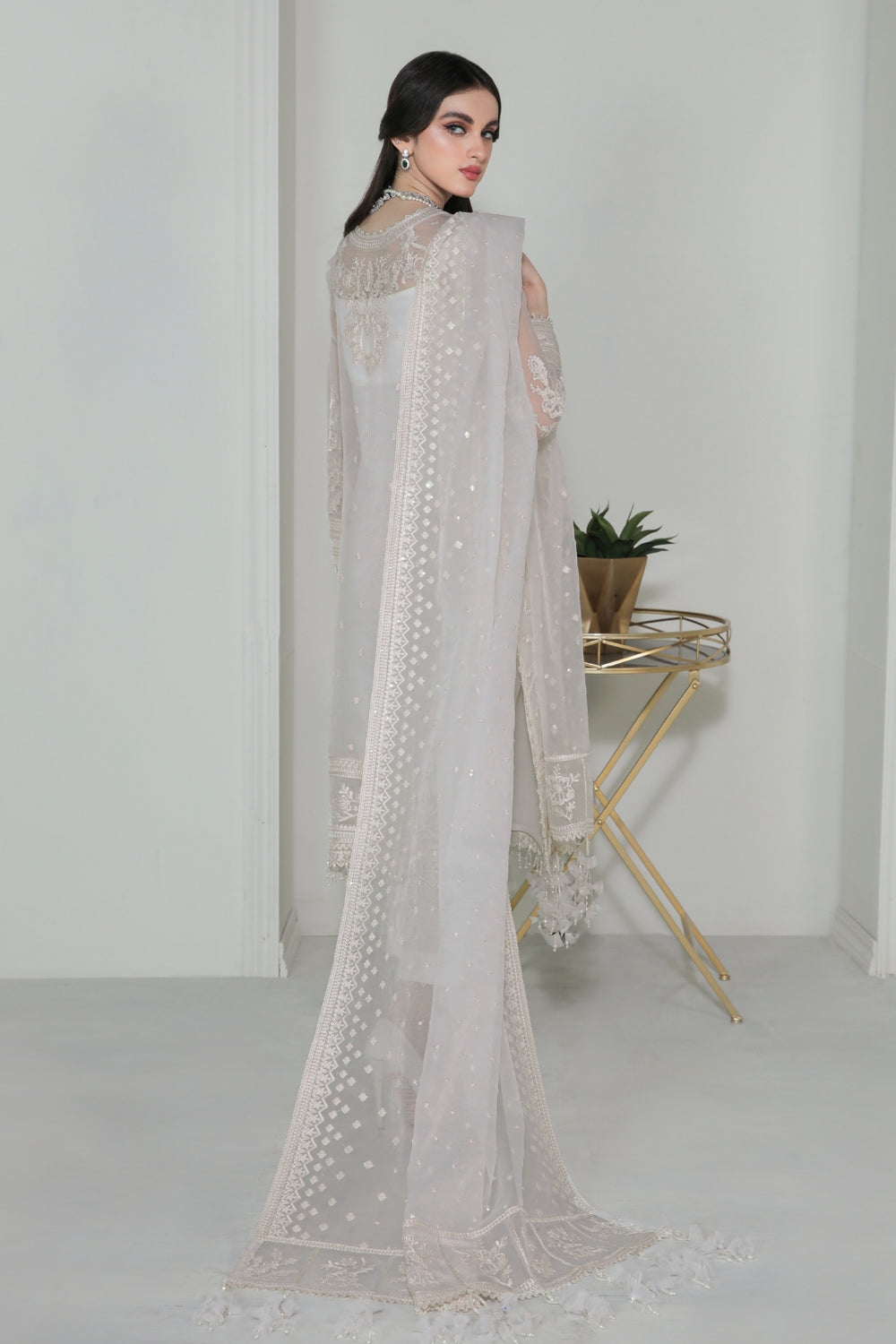 Baroque | Formals Collection | EMBROIDERED ORGANZA UF-186 by Baroque - Designer Dress  - Type : Ladies Clothes - Available at Libayah - 100% Original 