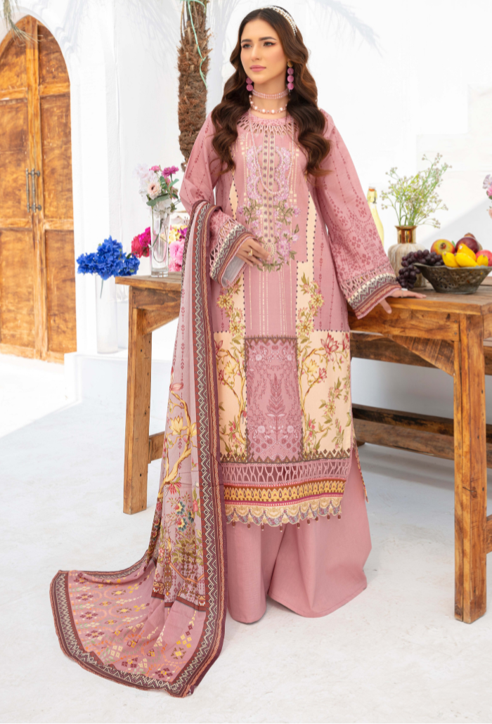 Humdum | Saira Bano Lawn 24 | D01 by HumDum - Designer Dress - Type: Ladies Clothes - Available at Libayah - 100% Original