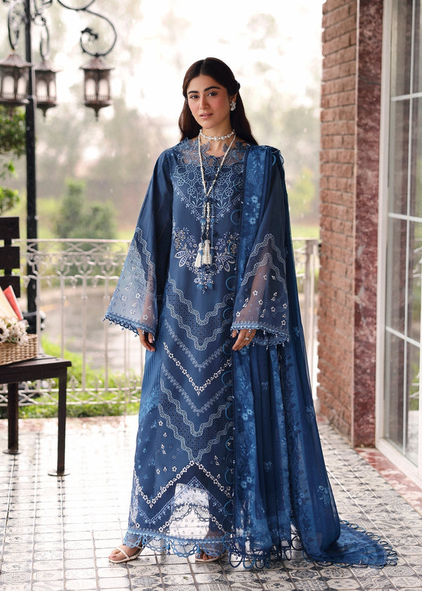Sardinia | Embroidered Lawn Edit 26 | Terrace Blue by Sardinia - Designer Dress  - Type : Ladies Clothes - Available at Libayah - 100% Original 