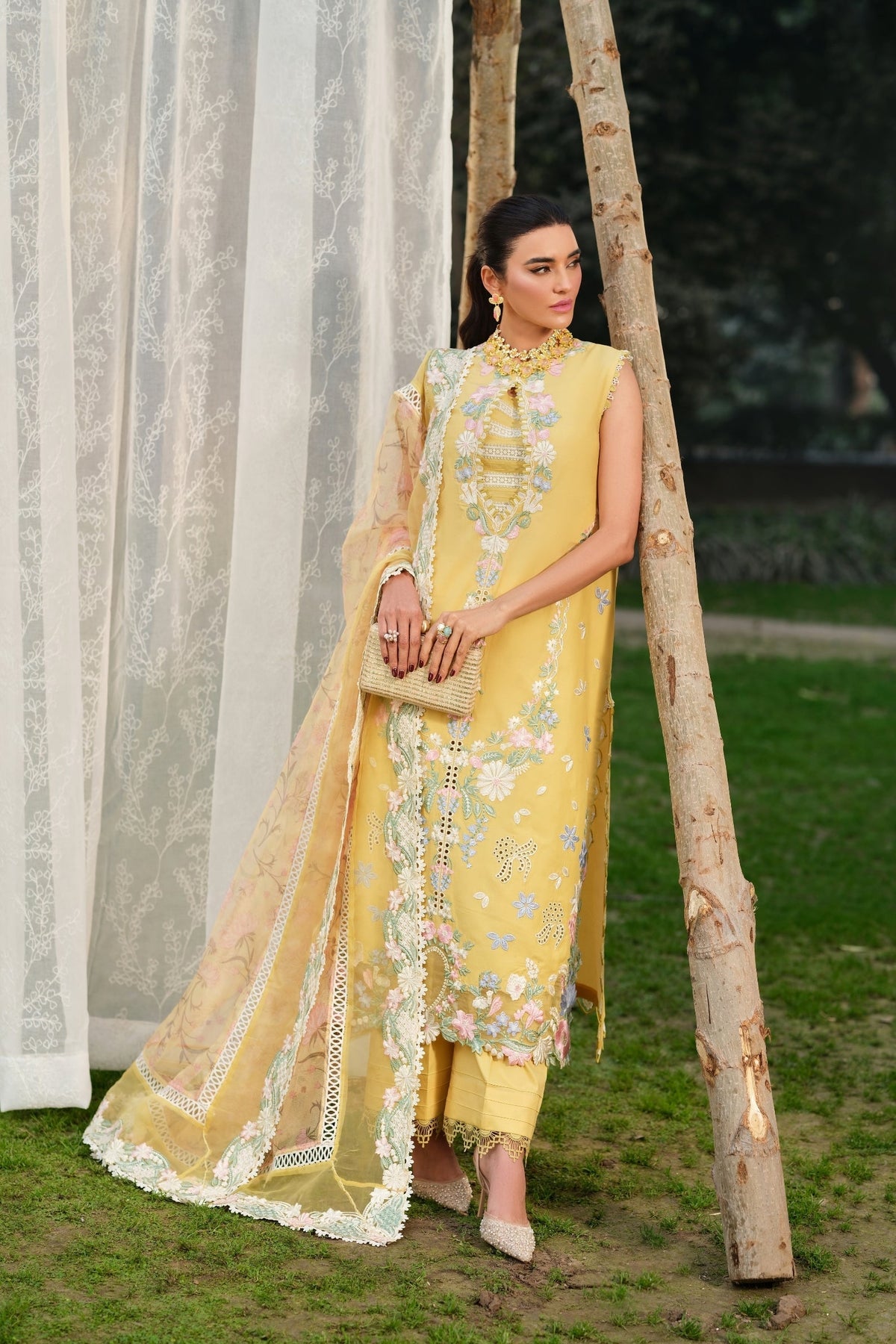Maryam Hussain | Luxury Lawn 26 | Sunflower - Designer Dress - Type : Ladies Clothes - Available at Libayah - 100% Original