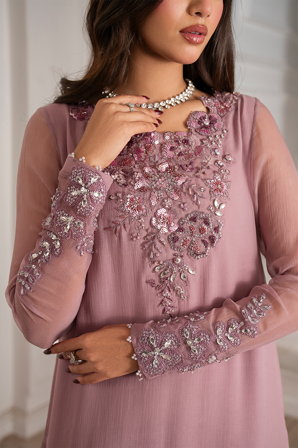 Iznik | Festive Formal |  UE-418 Embroidered Chiffon by Iznik - Designer Dress  - Type : Ladies Clothes - Available at Libayah - 100% Original 