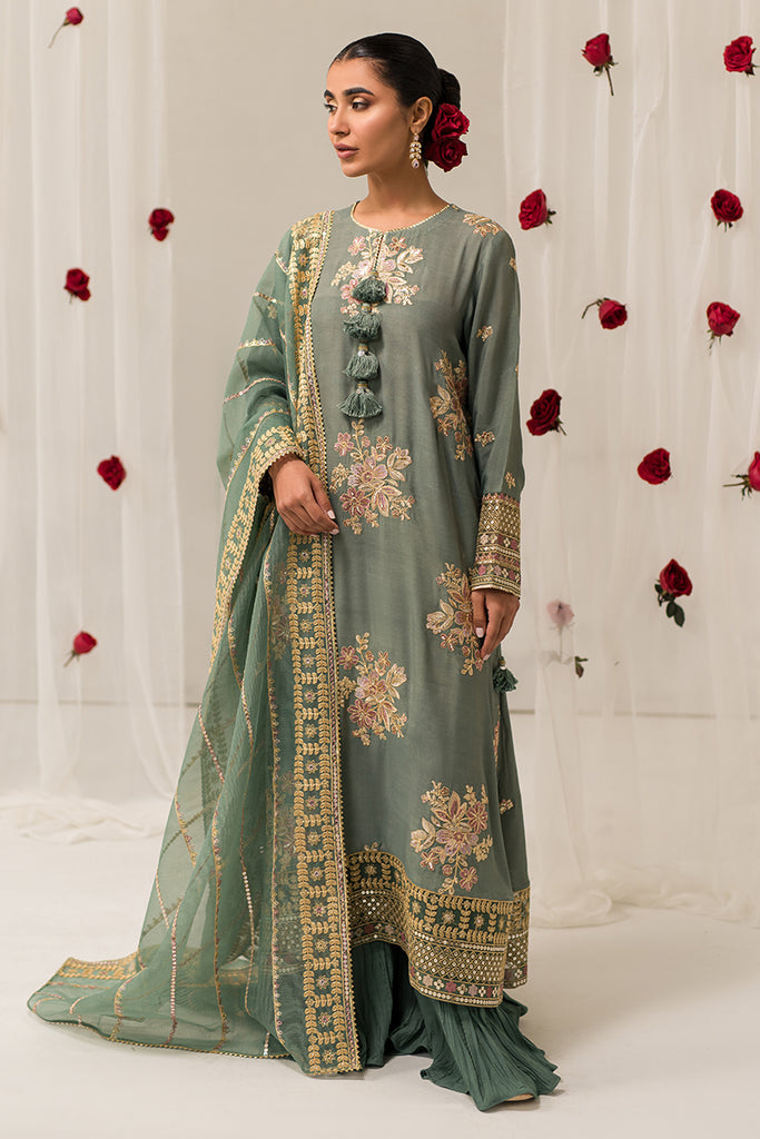 Cross Stitch | Luxe Atelier 24 | GARLAND SAGE by Cross Stitch - Designer Dress - Type: Ladies Clothes - Available at Libayah - 100% Original